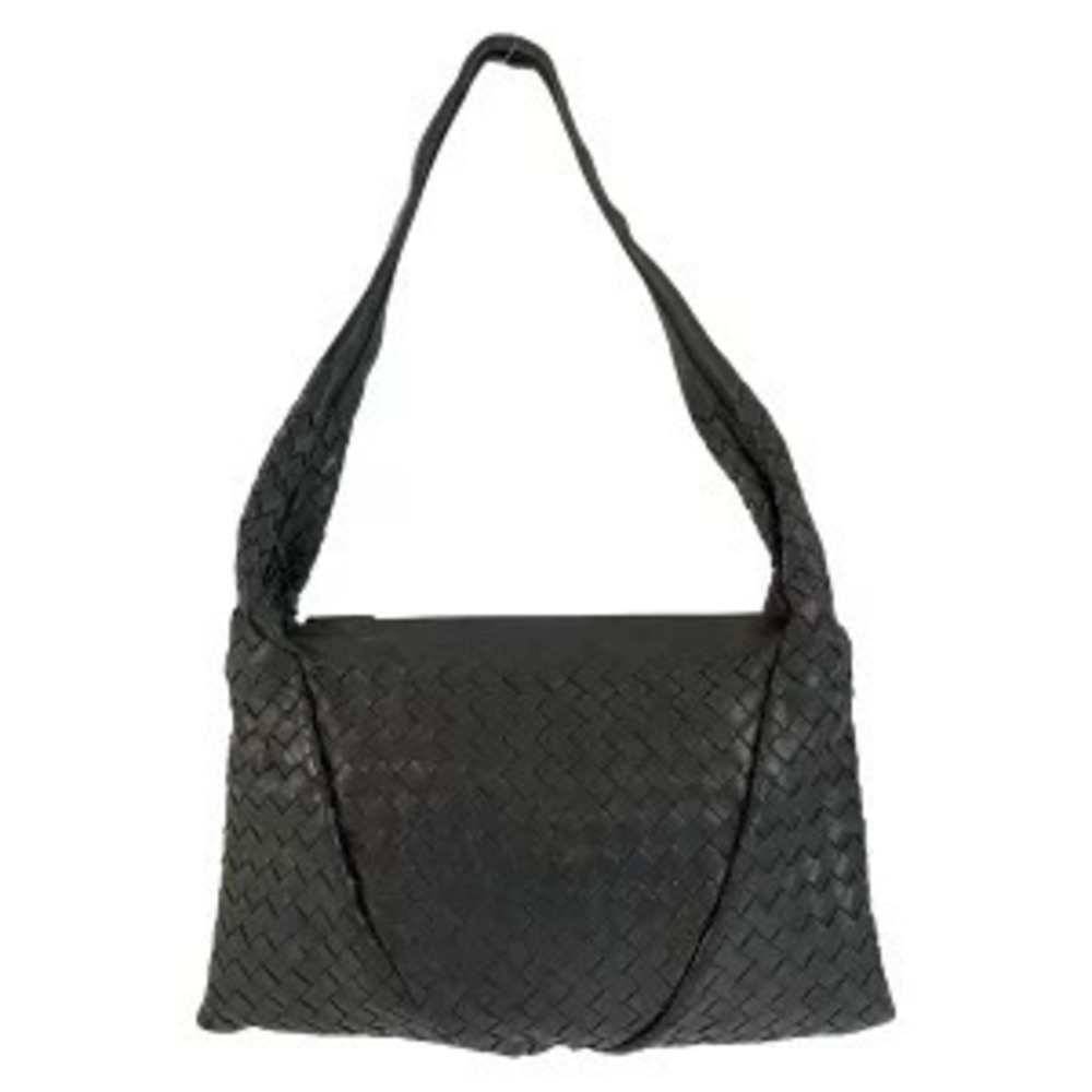 Bottega Veneta Shoulder Black Leather Bag Intrecciato Black